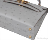 Kelly 20 Mini II Sellier Gris Perle Ostrich GHW