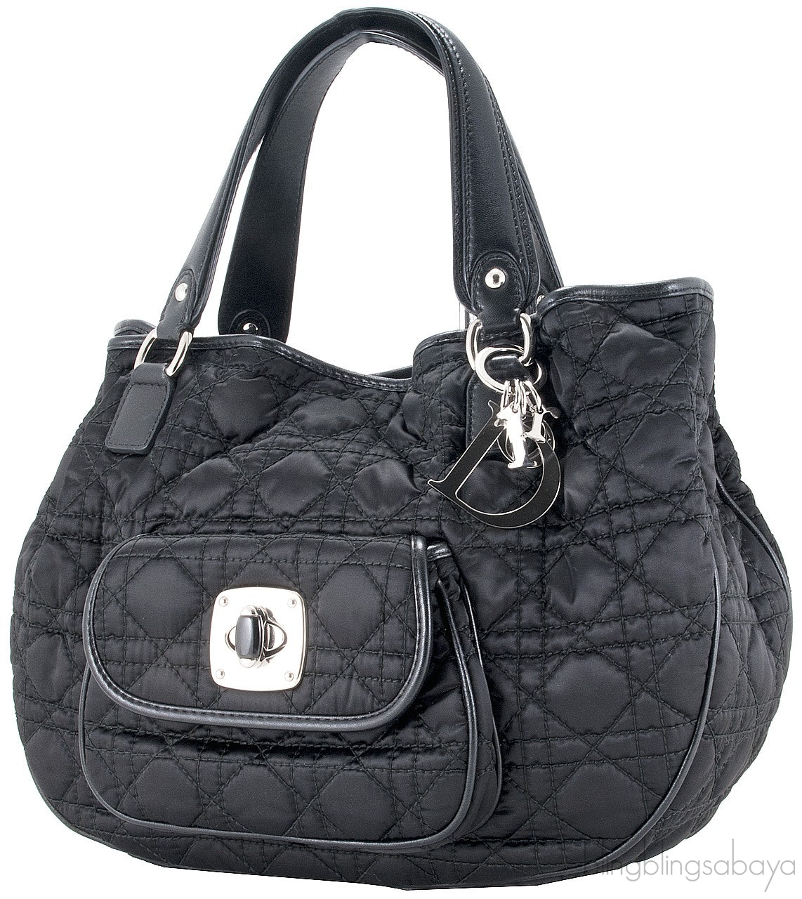 Charming Lock Black Satin Bag