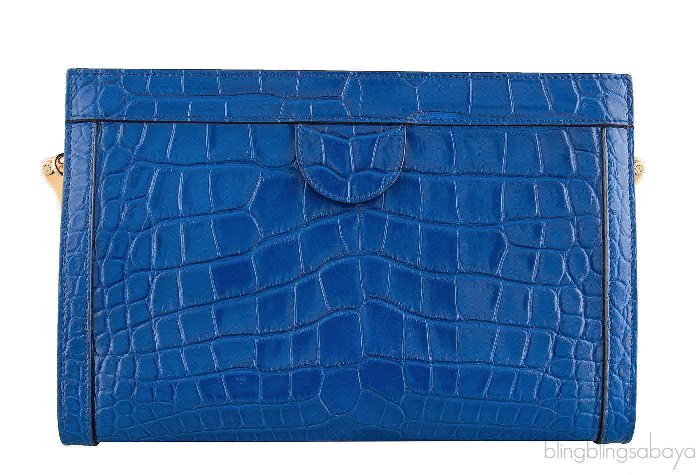 Ophidia Crocodile Blue Shoulder Bag