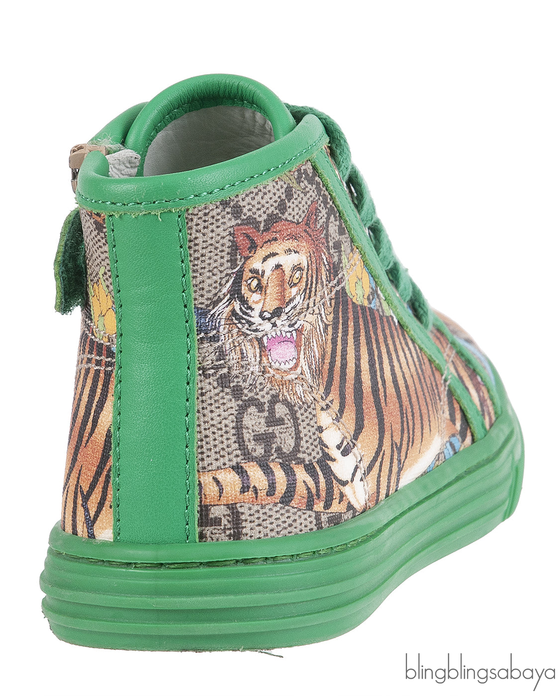 Gucci Green Safari Kids Sneakers