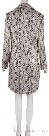 Green Lurex Multicolor Open Coat