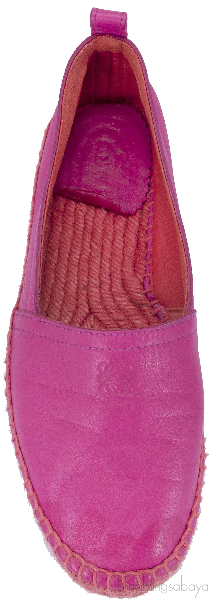 Fuchsia Pink Leather Espadrille