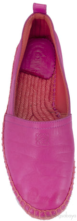 Fuchsia Pink Leather Espadrille