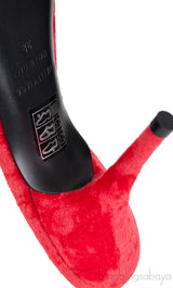 BB Logo Crushed-velvet Mules