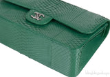 Chanel Classic Jumbo CC Emerald Green Python Flap Bag