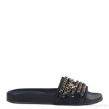 Chanel Blue Chain Slip-on Sandals