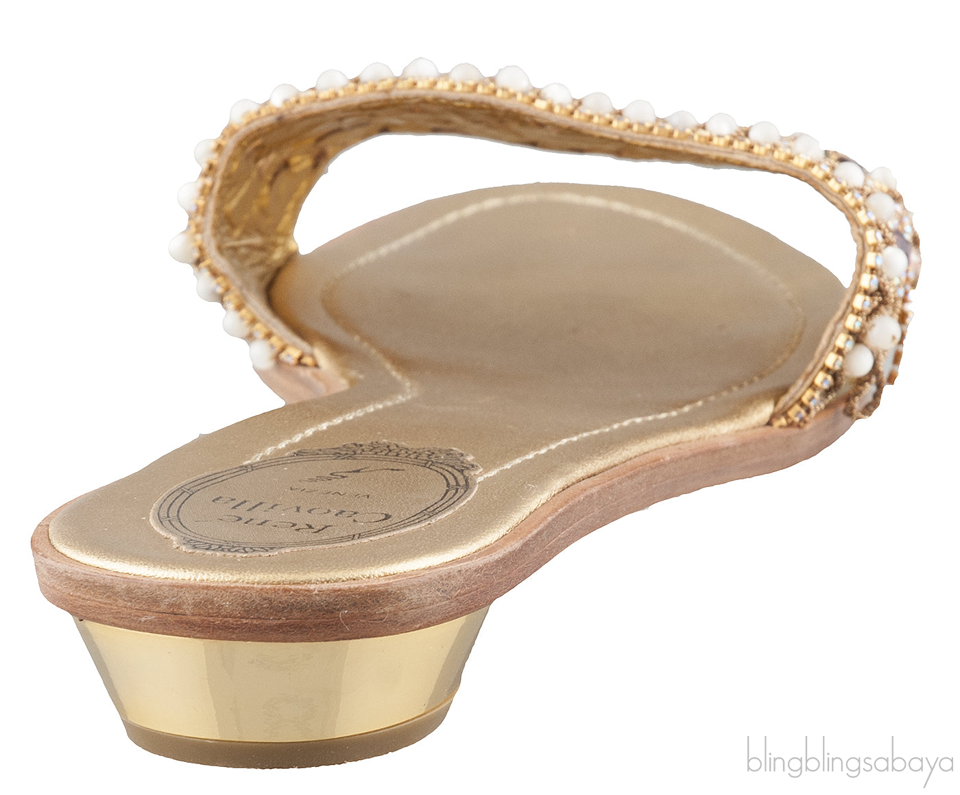 Gold Multicolor Crystal Sandals