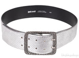 Silver Snake Effect Wide Belt