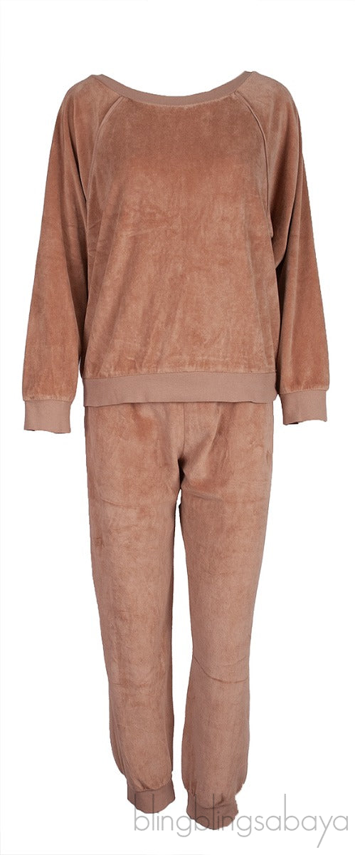 Brown Raglan Sweatshirt & Track Pants
