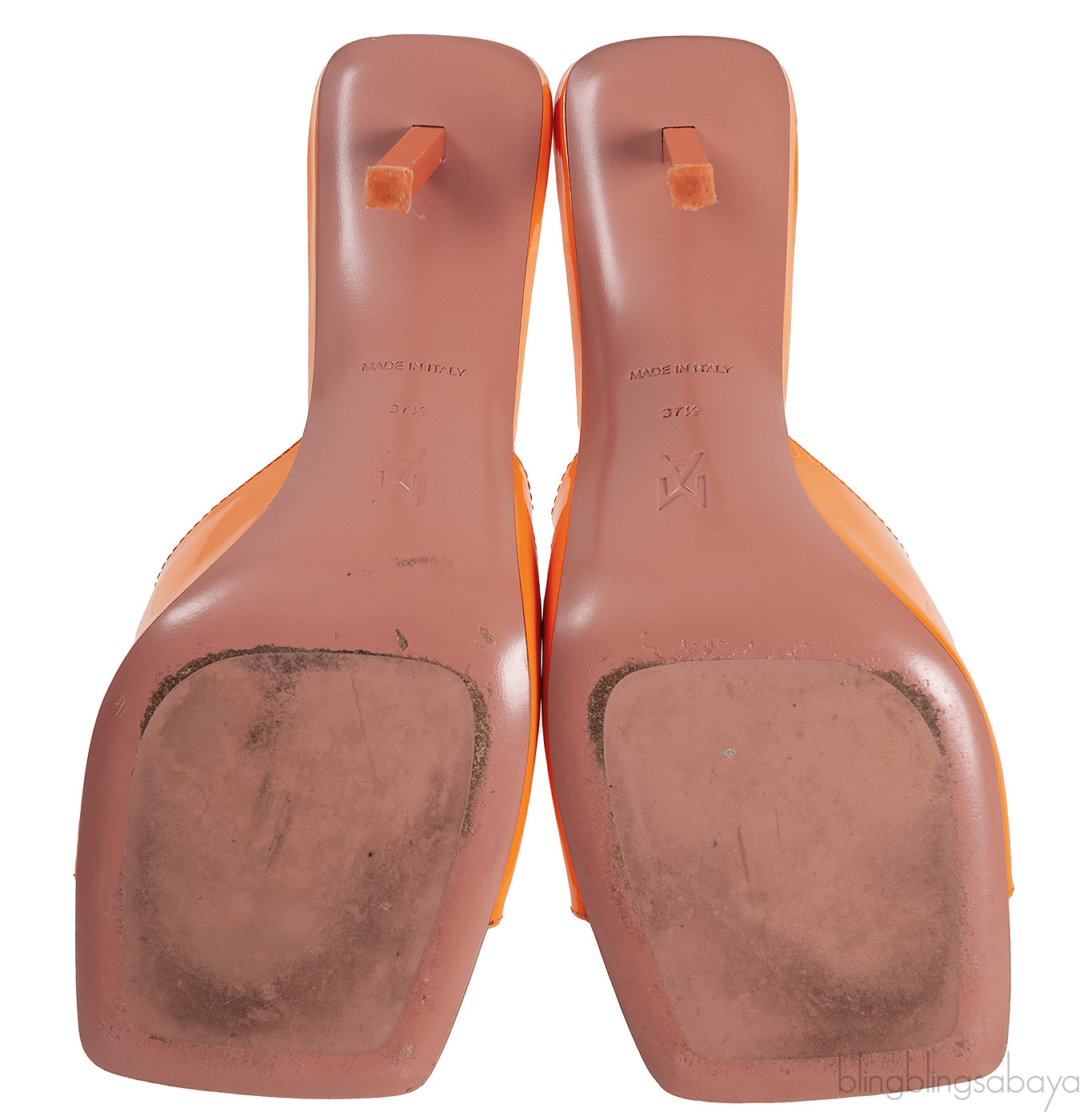 Amina Muaddi Orange Laura 95 Mules