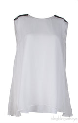 White Layered Sleeveless Top