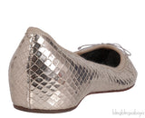 Christian Louboutin Gold Bow Flat Pointed Shoes