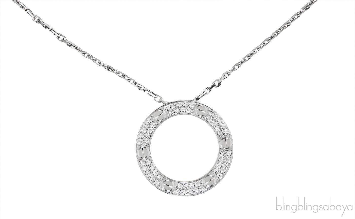 Love Diamond Paved Necklace