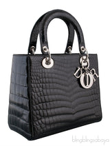 Lady Dior Black Crocodile Medium