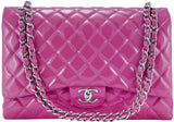 Fuchsia Quilted Maxi Flap Bag