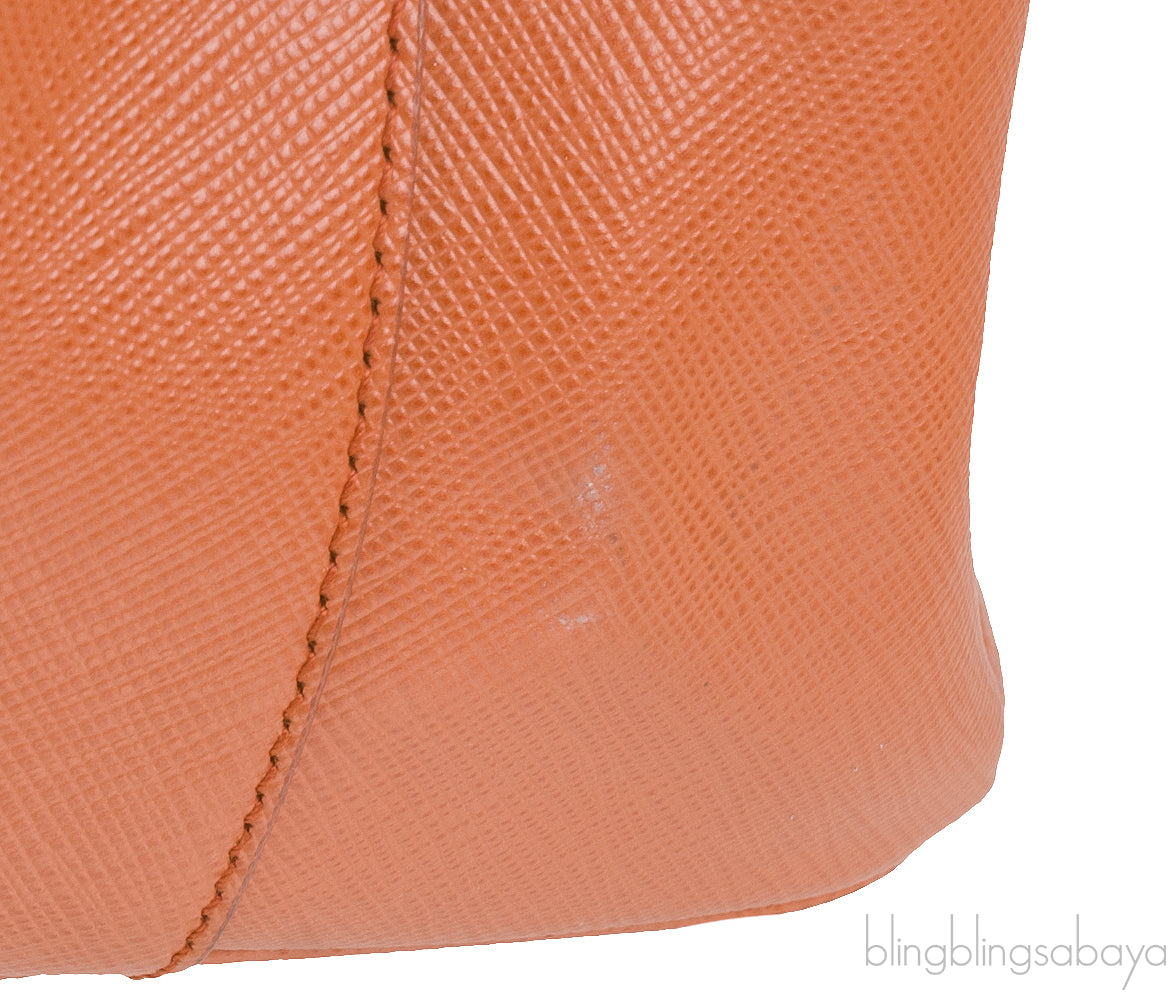 Papaya Parabole Saffiano Bag