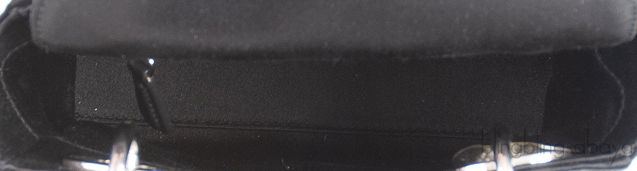 Lady Dior Mini Black Crystal Satin Bag