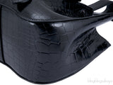 Azzedine Black Faux Croc Mini Bag