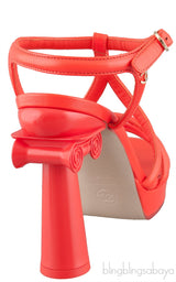 Parthenon Grecian Gladiator Column Heels Orange