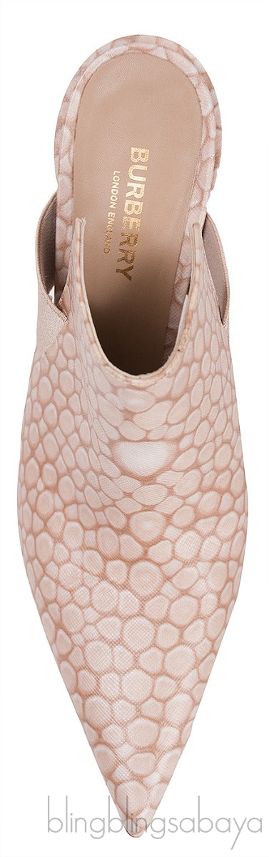 Stingray Print Pointed Toe Mules