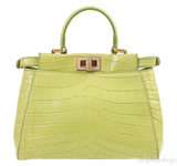 Apple Green Crocodile Mini Peekaboo