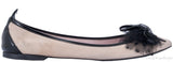 Beige Lace Bow Ballet Flat