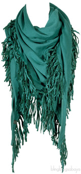 Triangular Fringed Cashmere Shawl