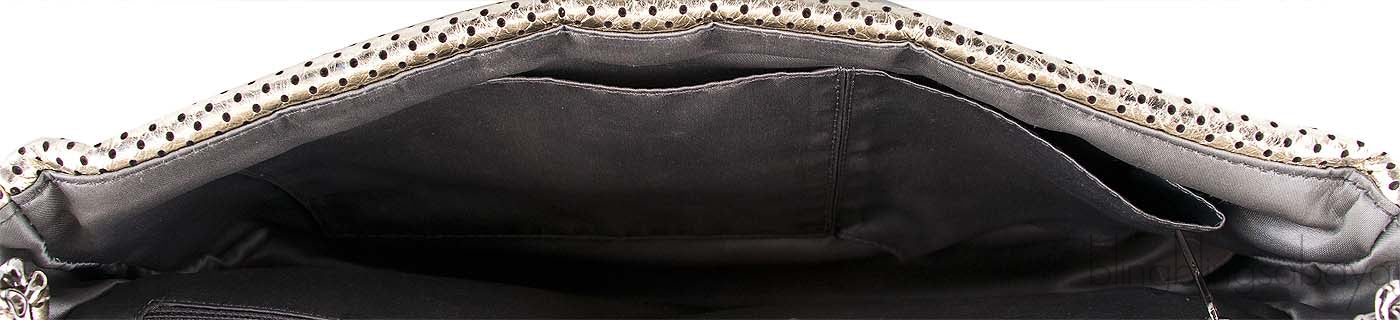 Gold Perforated Drill Flap Bag