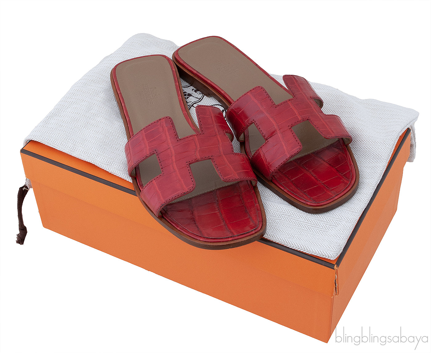 Oran Sandals Red Crocodile