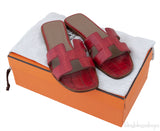 Oran Sandals Red Crocodile