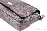 Metallic Bronze Python Shoulder Bag