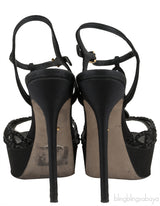 Black Crystal Slingback Sandals