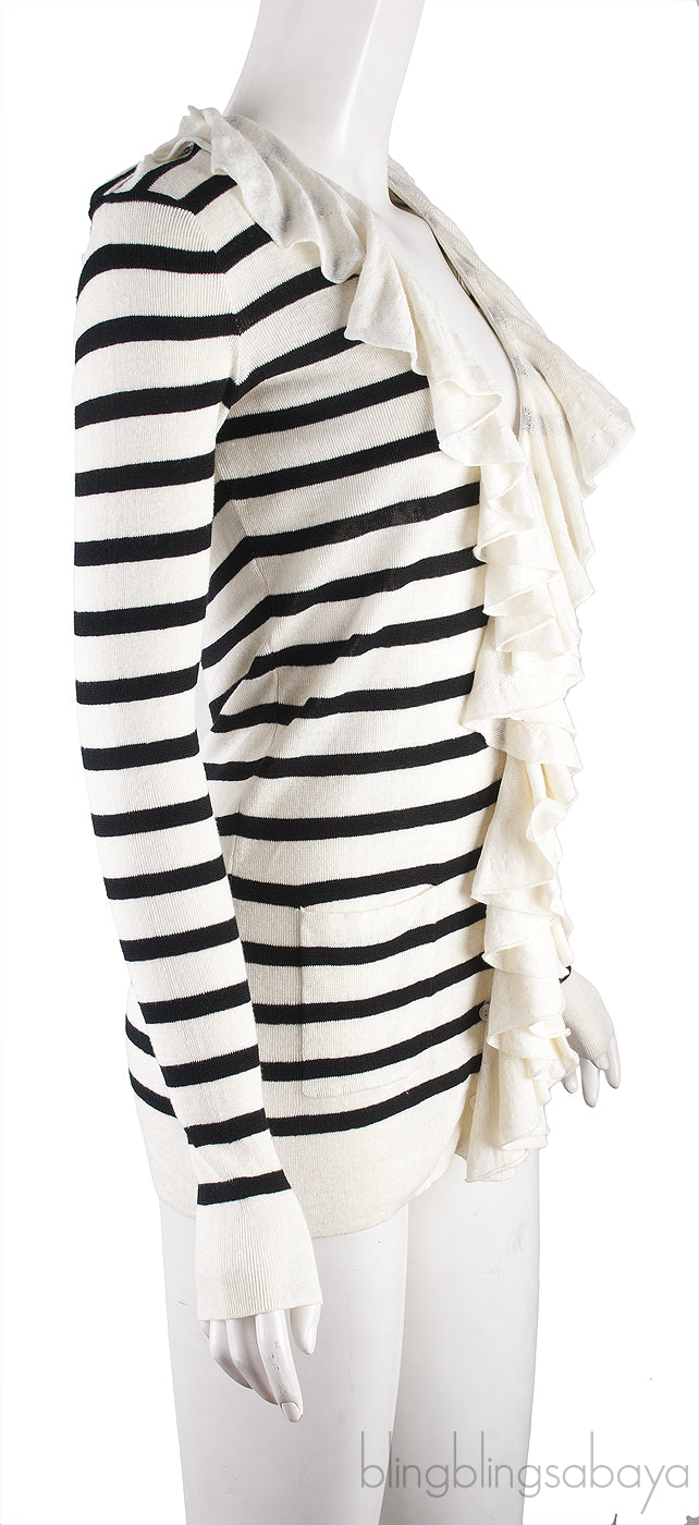 Stripe Ruffled Cardigan