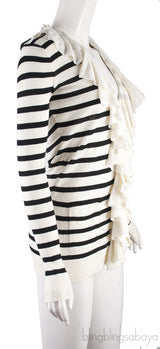 Stripe Ruffled Cardigan