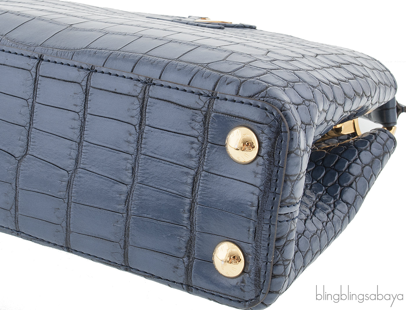 Blue Capucines Crocodile BB