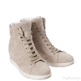 Prada Grey Suede Wedge Sneakers