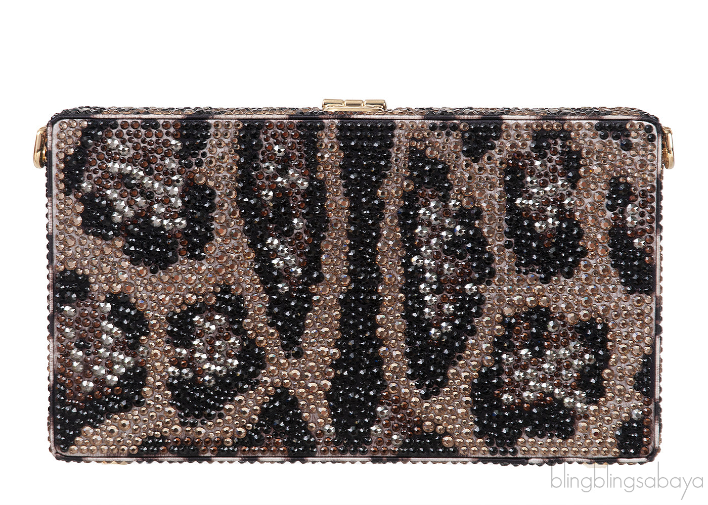 Dolce & Gabbana Leopard Crystal Hard Clutch Shoulder Bag