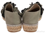 Army Green Camellia Canvas Espadrille