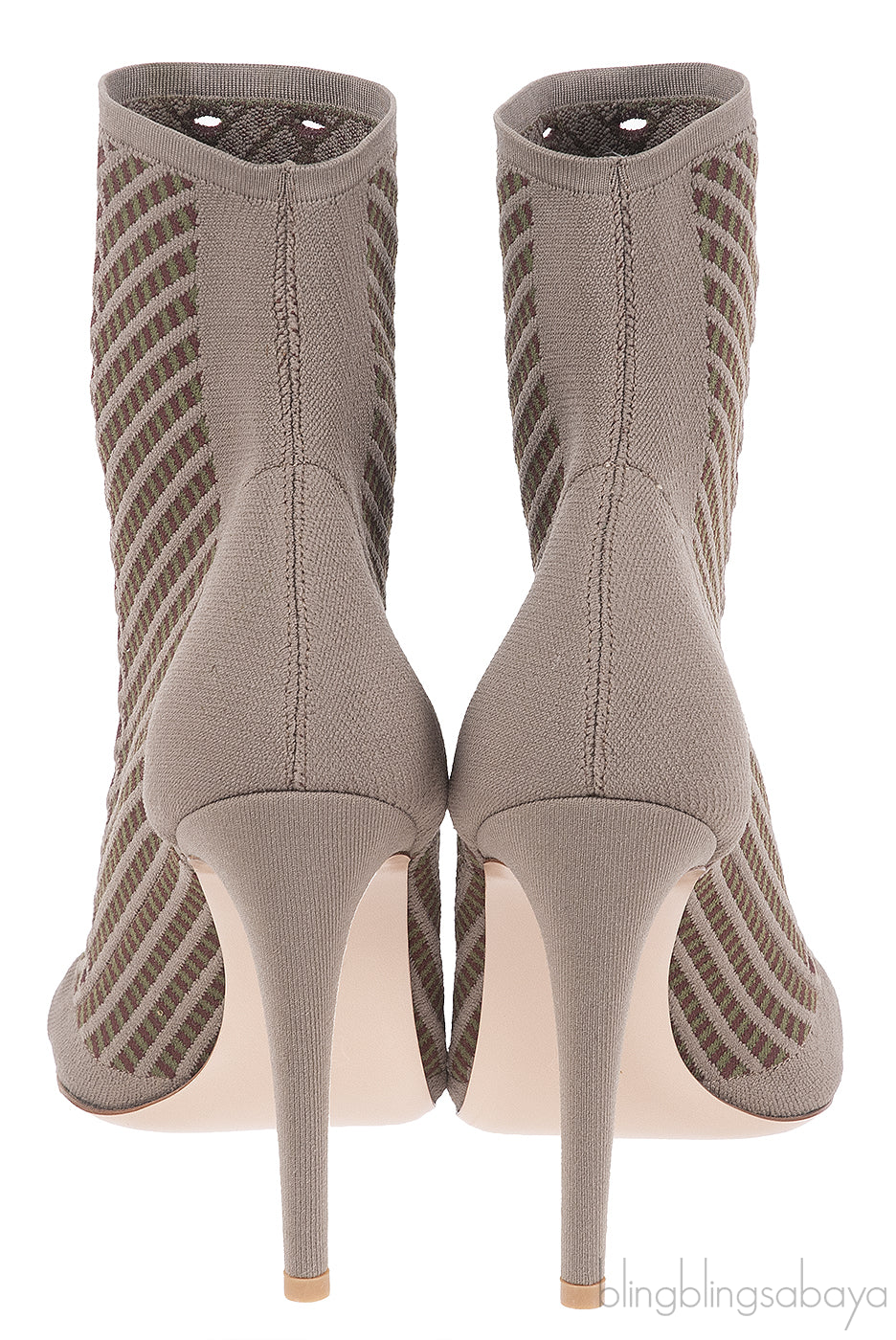 Gianvito Rossi Rio Perforated Jacquard-knit Ankle Boots