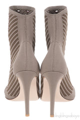 Gianvito Rossi Rio Perforated Jacquard-knit Ankle Boots