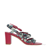Chanel Camellia Strappy Pearl Red Sandals