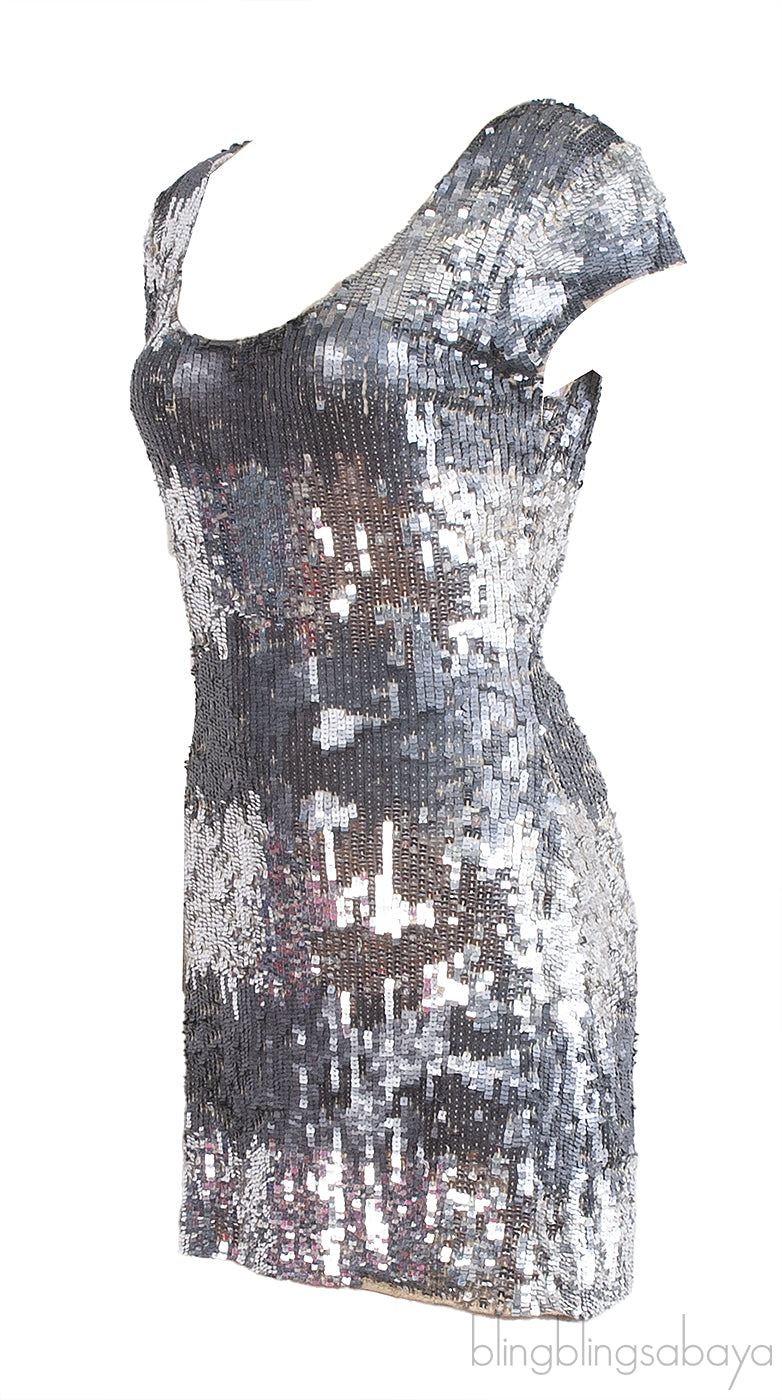 Fairly Silver Sequin Mini Dress