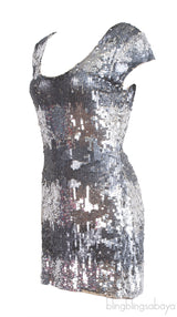 Fairly Silver Sequin Mini Dress