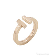 T Square Rose Gold Ring