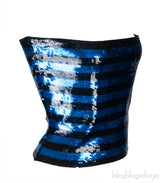 Striped Sequined Tube Top