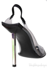 Black Marlow PVC Slingback Pumps