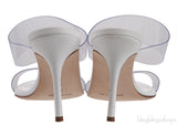 Manolo Blahnik White Clear ECO PVC Scolto Open Toe Mules