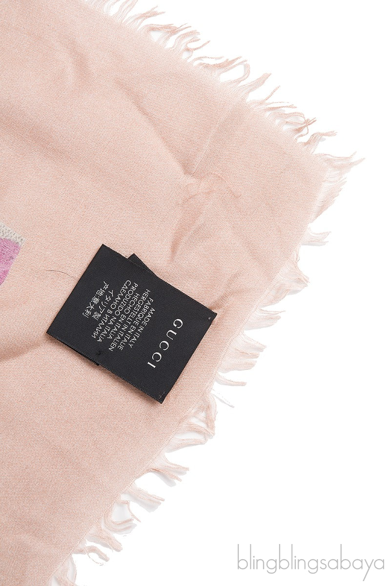 GG Floral Print Modal Silk Shawl