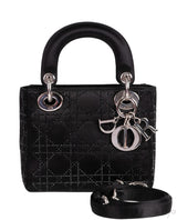 Lady Dior Mini Black Crystal Satin Bag