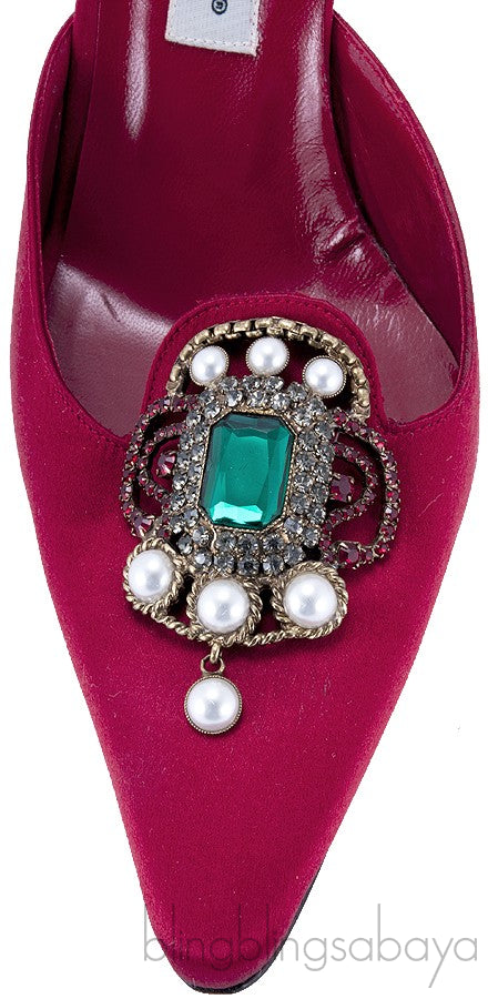 Red Eufra Mid Heel Sandals